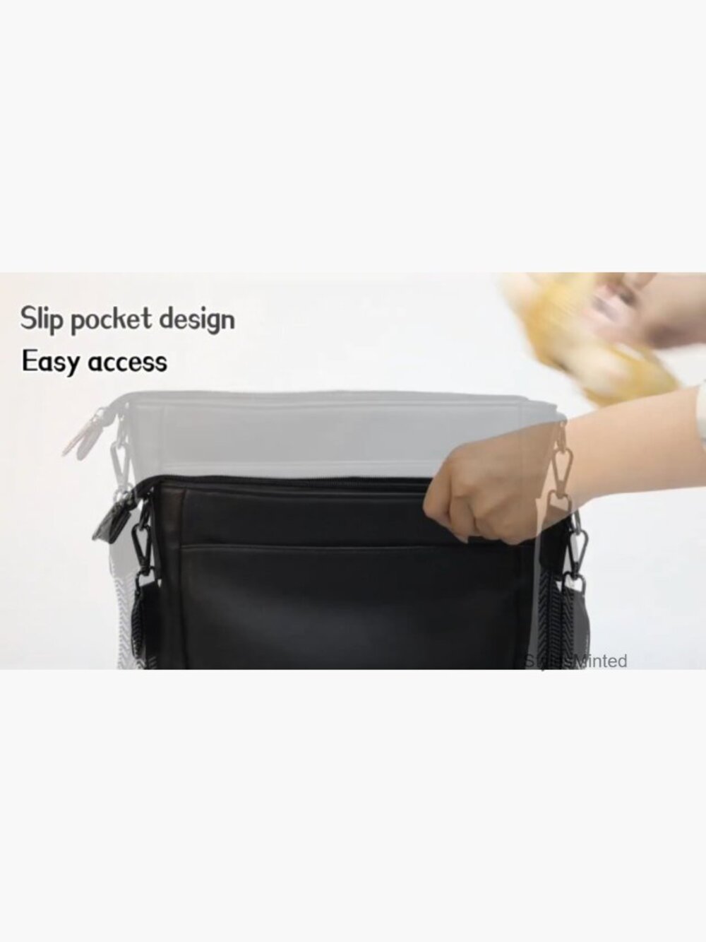 Anti Theft Crossbody Bag with RFID Blocking, Vegan Leather Travel Purse - Picture 7 of 7
